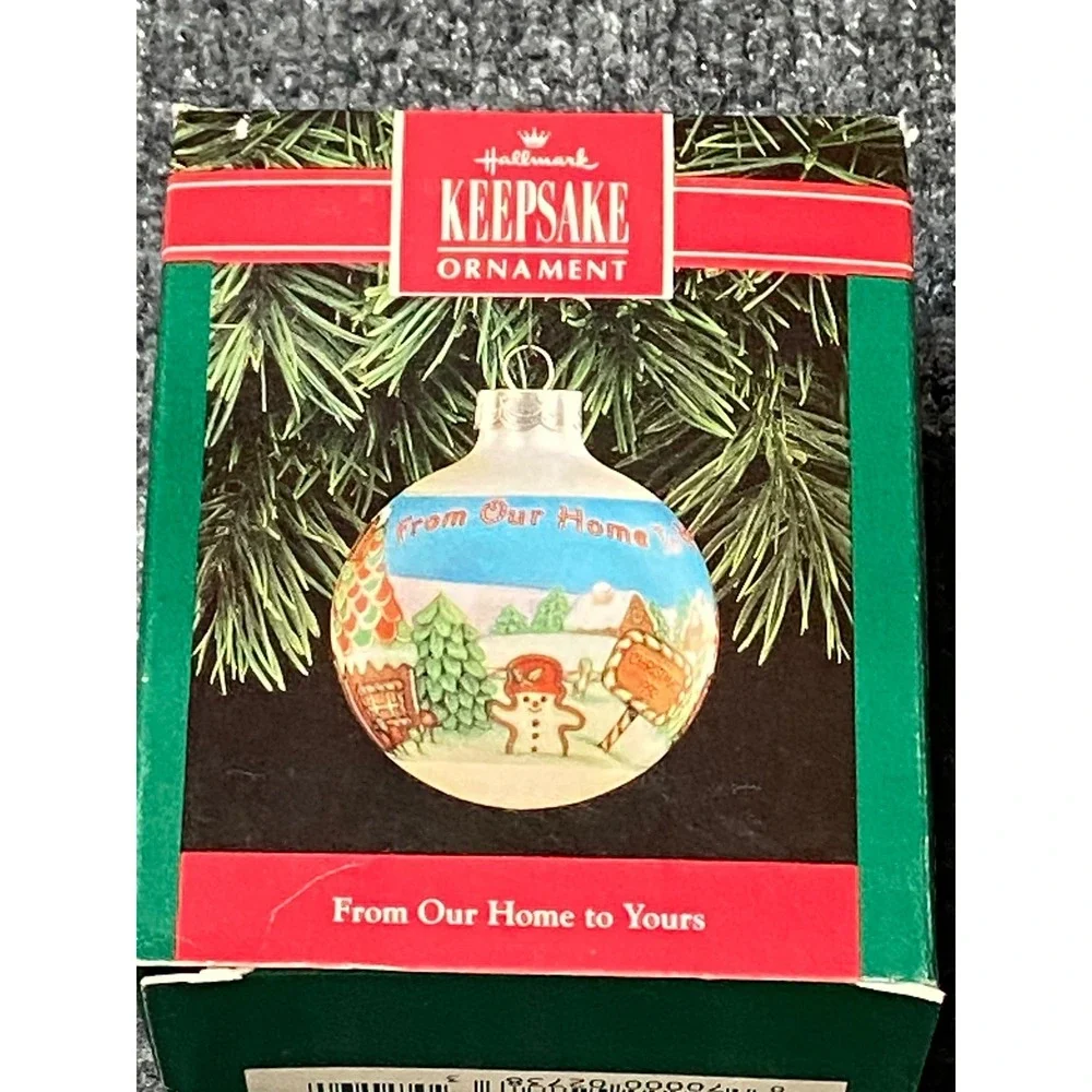 Hallmark Keepsake‎ Ornament 1992 From Our Home to Yours Glass Gingerbread NOS
